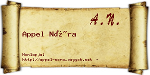 Appel Nóra névjegykártya